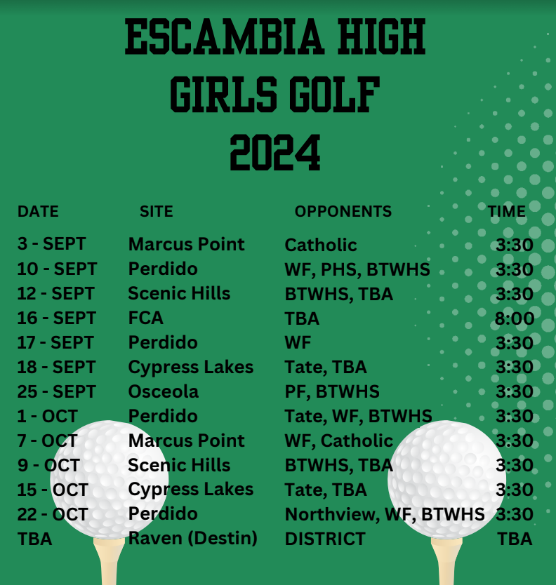 Golf schedule